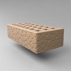 Кирпич облицовочный пустотелый одинарный Бежевый Черепаха М-150, М-175 СЗЛК