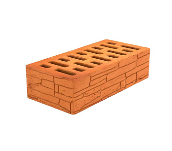 Кирпич облицовочный пустотелый одинарный Красный Дикий камень М-125-150 (448) АСПК