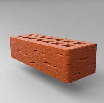 Кирпич облицовочный пустотелый евро Красный Ольха-3 М-150, М-175 СЗЛК