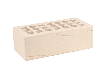 Кирпич облицовочный пустотелый полуторный Слоновая Кость Дерево M-200 (352) ЖКЗ