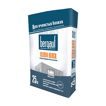 Клей для ячеистых блоков Bergauf KLEBEN BLOCK 25кг / 56шт/под