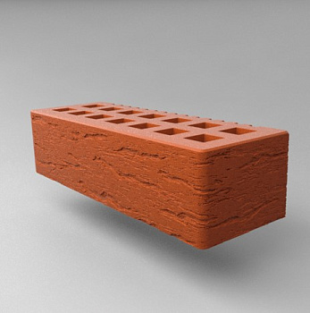 Кирпич облицовочный пустотелый евро Красный Ольха-2 М-150, М-175 СЗЛК