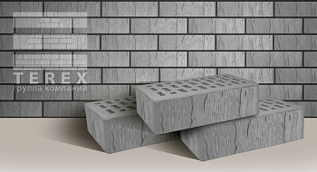 Кирпич облицовочный пустотелый одинарный Серый Шале М-175-200 TEREX (480)