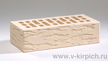 Кирпич облицовочный пустотелый одинарный Белый Жемчуг Руст M-175 (УС) ВКЗ