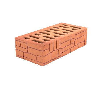 Кирпич облицовочный пустотелый одинарный Светло-Красный Крокодиловая кожа М-125-150 (448) АСПК