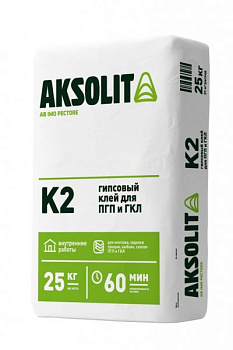 Клей для ПГП и ГКЛ "AKSOLIT К2", 25 кг / 49шт/под