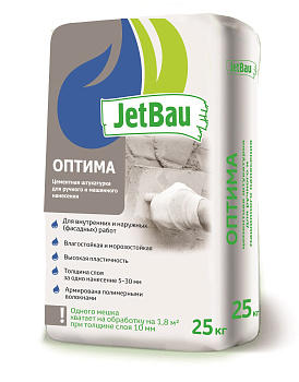 Штукатурка цементная JetBau "Оптима", 25 кг / 56 шт/под